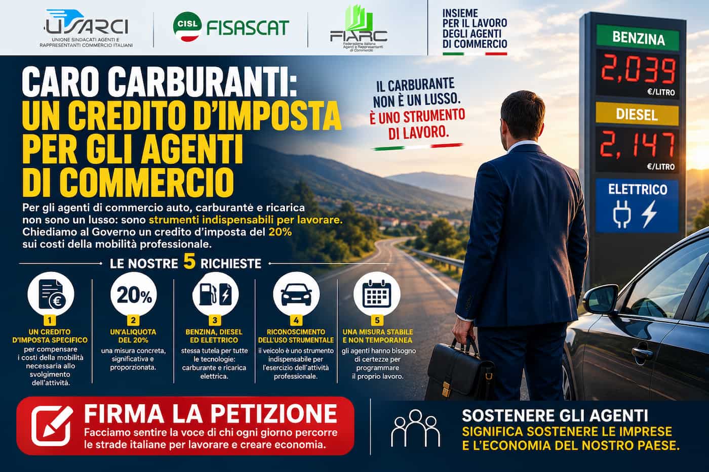 Firma la petizione contro il caro carburanti